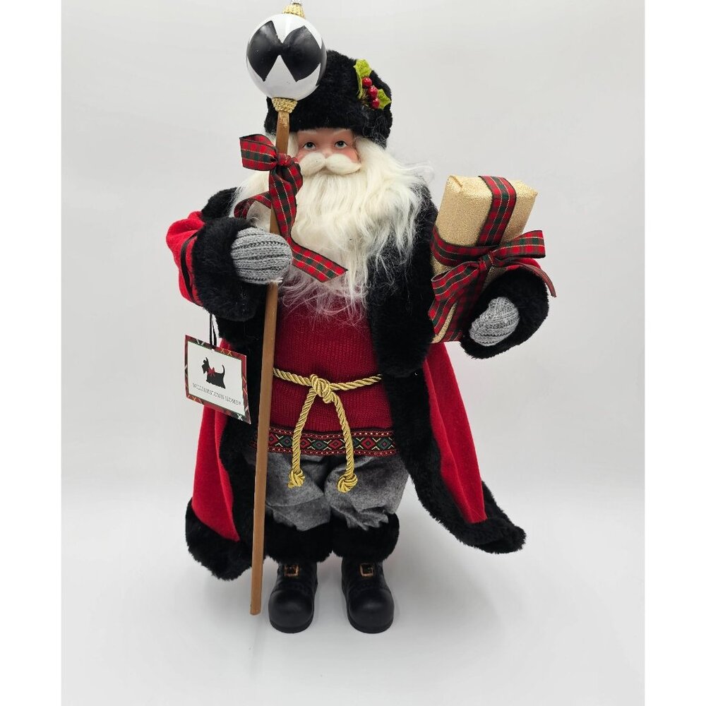 Williamstown Home Santa Claus Figurine In Festive Red & Black Holiday Decor Xmas